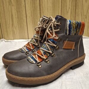 Rieker Boots Womens Felicitas Bootie Lace Up Casual Comfort Ankle Top Size 41